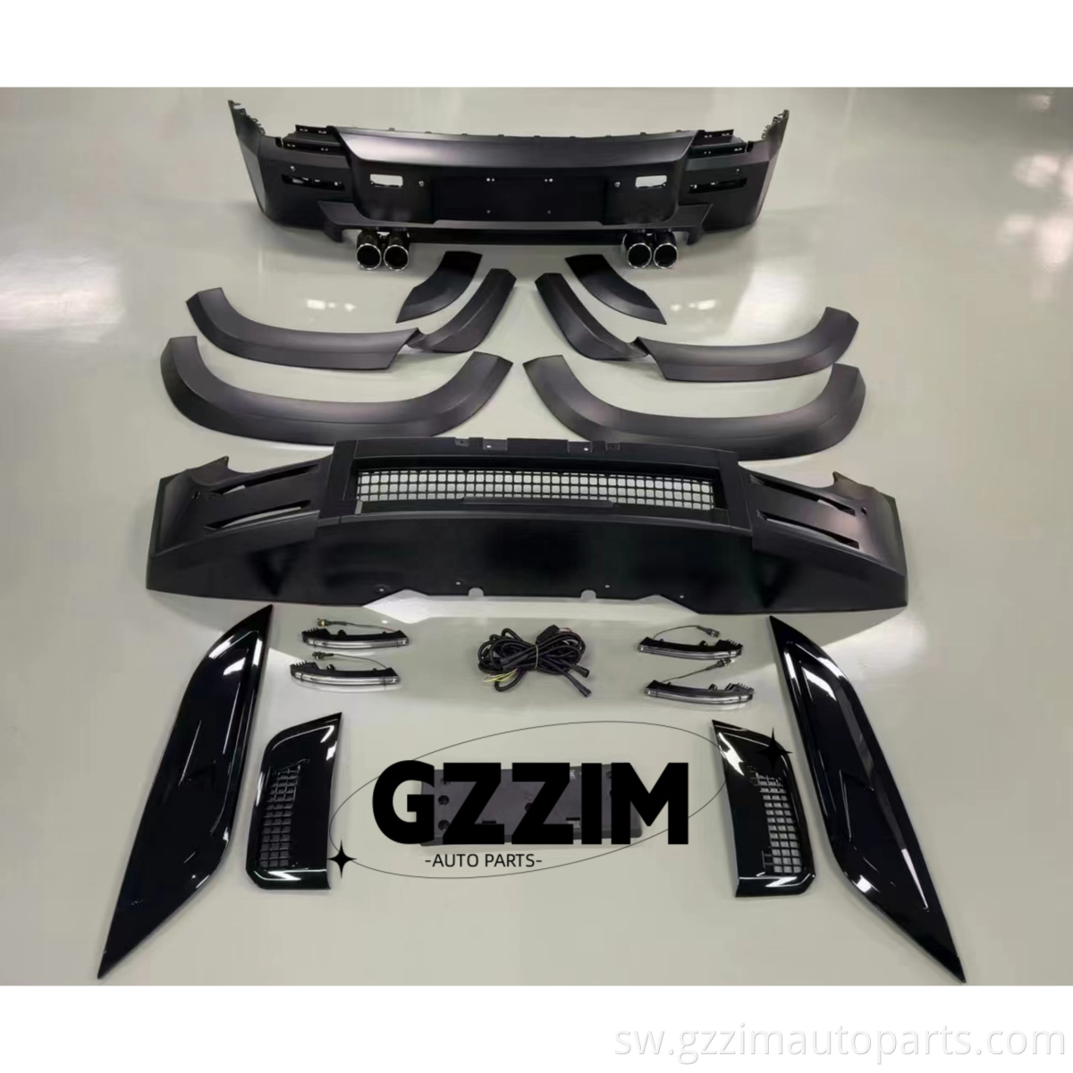 ABS Plastiki Mbele na Kitengo cha Mwili wa Nyuma na Fender Flare Fit for Defender LM